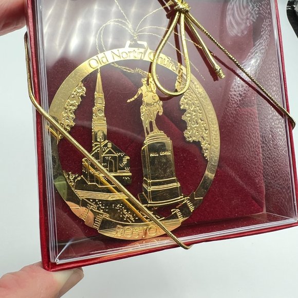 BOSTON Old North Church Ornament by Collectible Treasures 24k Gold Finish NIB - Picture 4 of 8